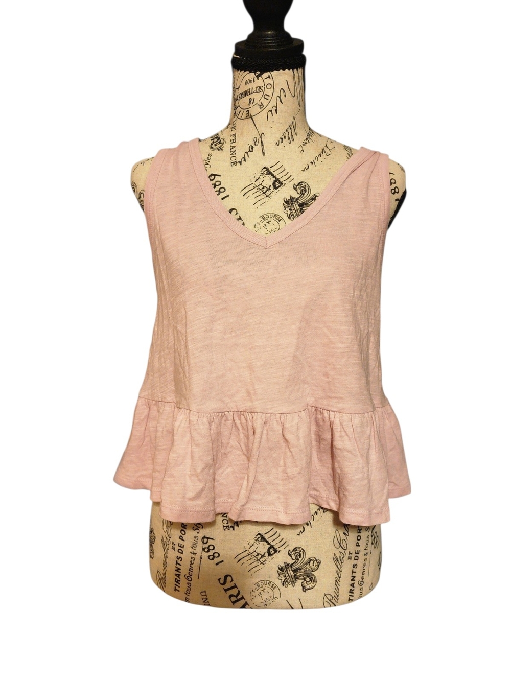 NWT Wild Fable Pink V-Neck Peplum Tank Top, X-Small